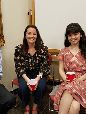 At our annual Phi Alpha Theta inductions and awards ceremony. L to R, Garrett Bullock ’20, Dr. Mellis, Sarah Johns ’21, and Caroline Bormann ’21.