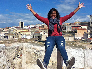 Ephipany Summers posing in London while studying abroad