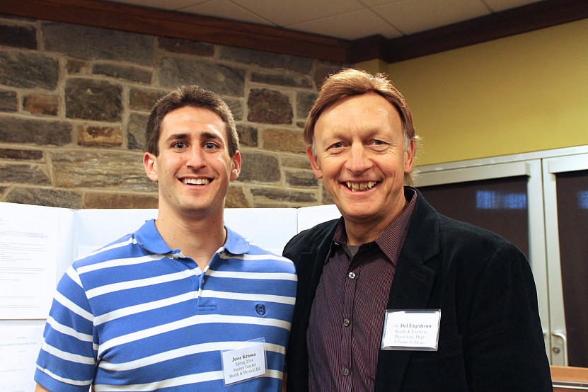 Jesse Krasna '14 with Del Engstrom, Health and Exercise Physiology Department Chair at the Sp...