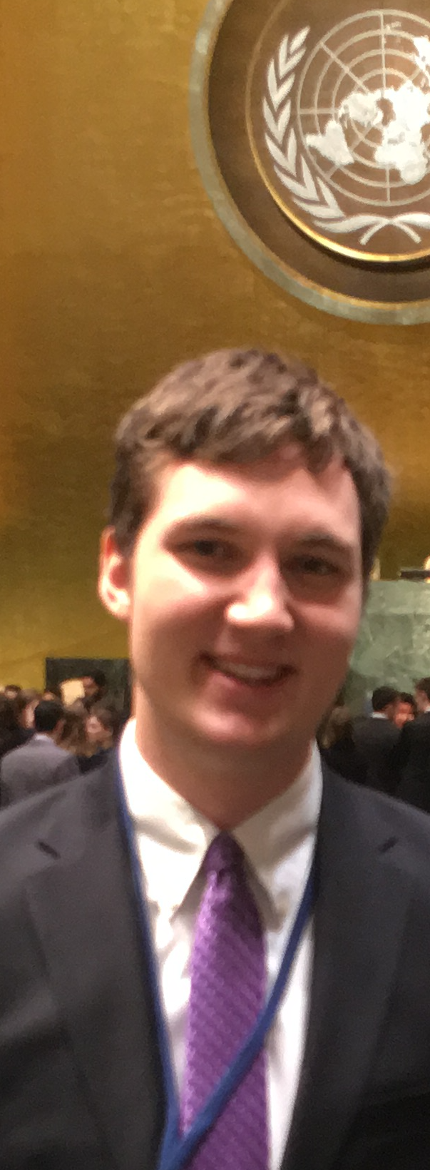 Garrett Bullock at the 2018 National Model United Nations conference