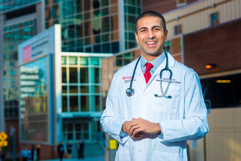 Dr. Aakash Shah poses for a photograph outside Robert Wood Johnson Hospital Wednesday, November 16, 2016 in New Brunswick, New Jersey. (P...