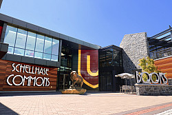 The front entrance of the Schellhase Commons, which houses the Office of Admission, our bookstore...