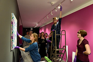 Ursinus students minoring in museum studies curate the Berman Museum exhibition, Natessa Amin: Dancing on the Water Tank.