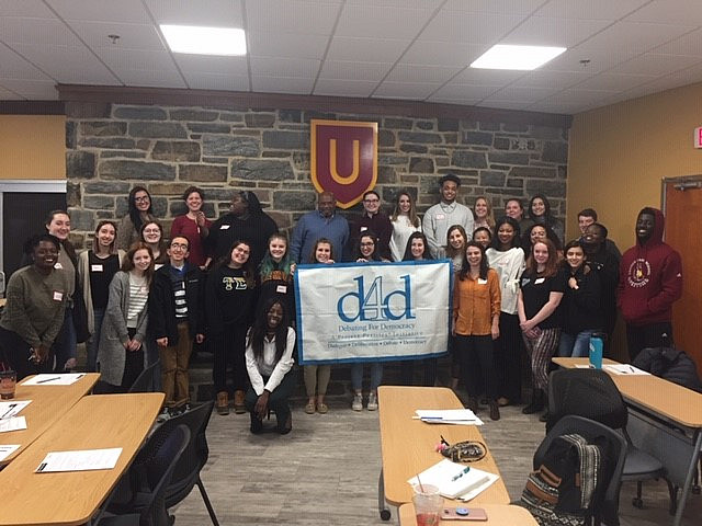 Ursinus students participated in a Debating for Democracy workshop in the Bears' Den.