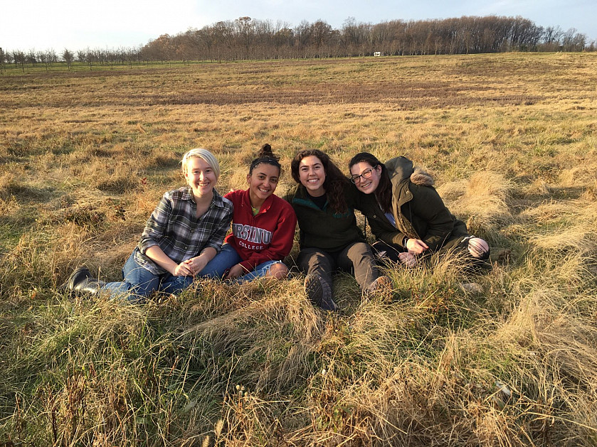 From Left: Fellows Jess Greenburg '21, Melissa Martinez '22, Catherine Curran '20, and Bonner Lea...