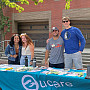Mekha Varghese '23, Rachel Arthur '23, Dominic Mincozzi '24, and Cole Grubbs '25 help register students to vote.