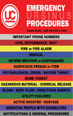 The cover of Ursinus College's Emergency Procedures handbook