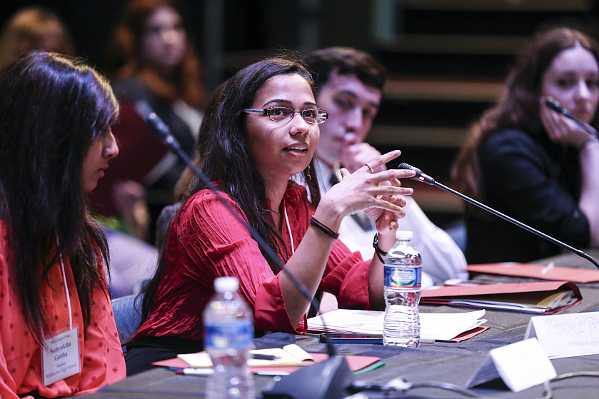 CSCG - student on microphone candid